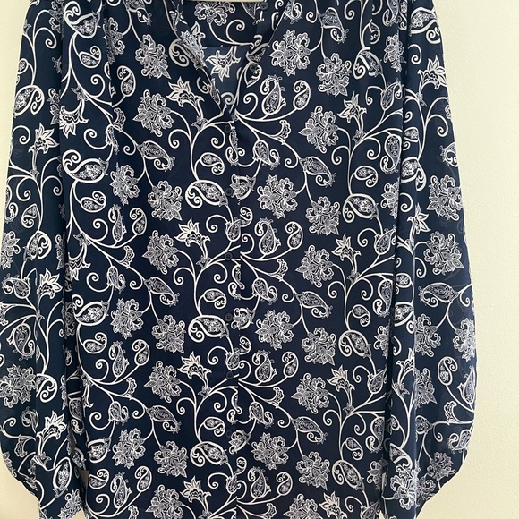 Time and Tru Blue Cuffed Sleeve Blouse  XXL H-20 - Picture 1 of 8